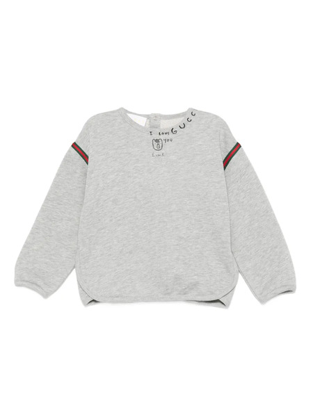  Gucci Kids X Euan Roberts Web-stripe Sweatshirt - Grey 