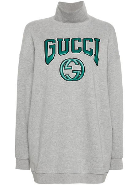  Gucci Logo-patch Cotton Sweatshirt - Grey 