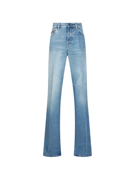  Gucci Logo-patch Flared Jeans - Blue 