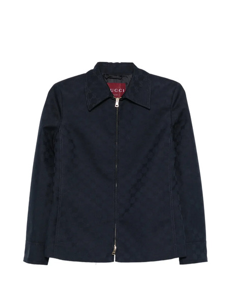  Gucci Logo-pattern Zip-fastening Jacket - Blue 