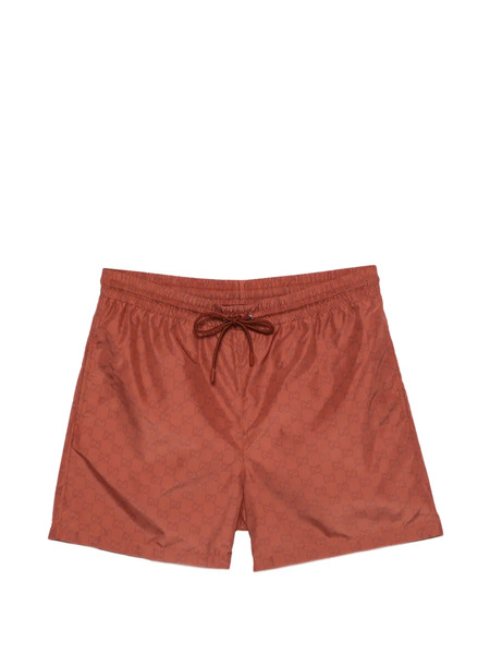  Gucci Monogram Drawstring Shorts - Brown 