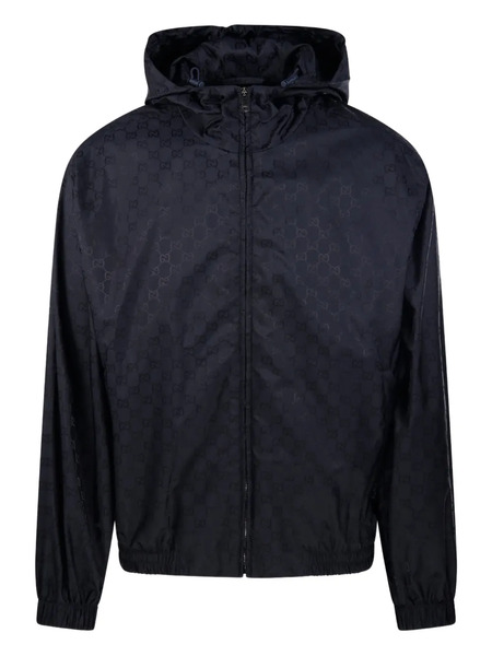  Gucci Monogram Hooded Jacket - Blue 