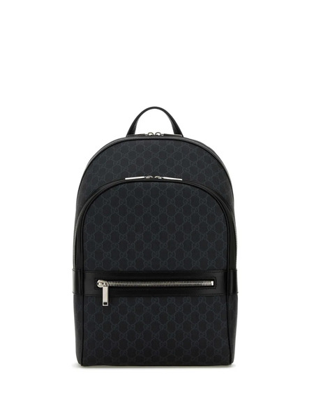  Gucci Monogram-pattern Canvas Backpack - Grey 