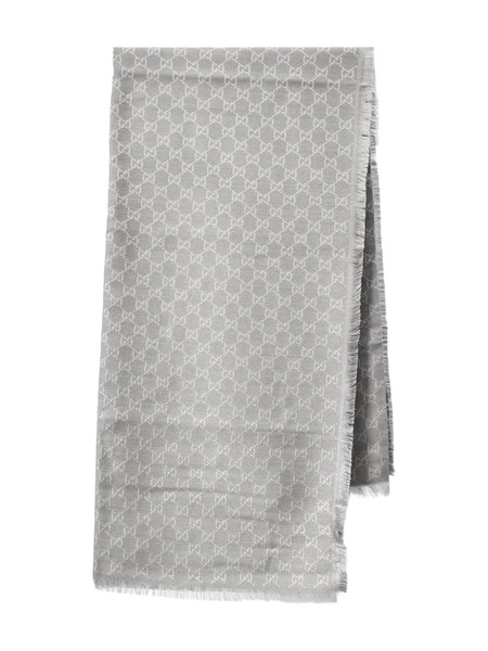  Gucci Monogram-pattern Scarf - Grey 