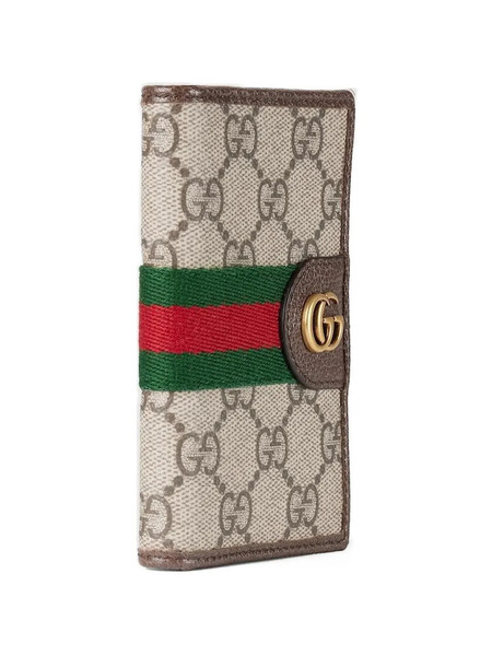  Gucci Ophidia Stripe Card Case - Neutrals 