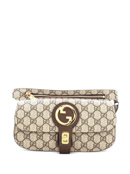  Gucci Pre-owned Blondie Flap Pocket Gg Coated Canvas Belt Bag - Brown 