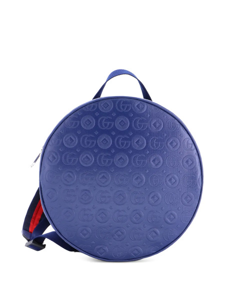  Gucci Pre-owned Children's Round Zip Embossed Leather Backpack - Blue 