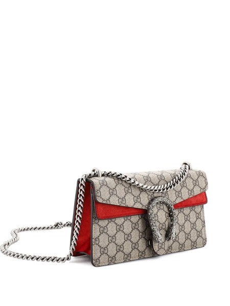  Gucci Pre-owned Dionysus Bag Gg Coated Canvas With Crystal Embellished Metal Small Shoulder Bag - Brown 