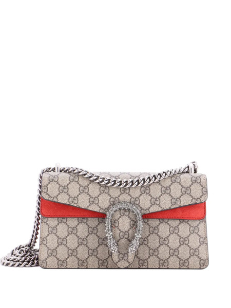  Gucci Pre-owned Dionysus Bag Gg Coated Canvas With Crystal Embellished Metal Small Shoulder Bag - Brown 