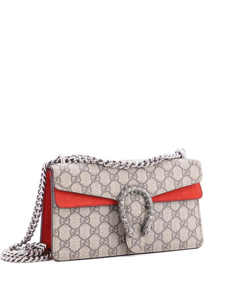  Gucci Pre-owned Dionysus Bag Gg Coated Canvas With Crystal Embellished Metal Small Shoulder Bag - Brown 