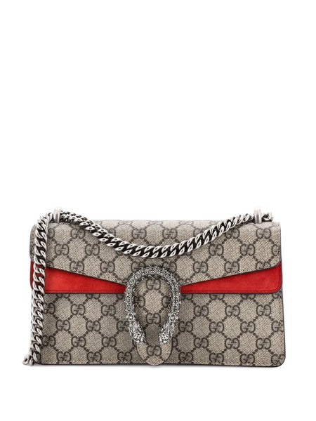  Gucci Pre-owned Dionysus Bag Gg Coated Canvas With Crystal Embellished Metal Small Shoulder Bag - Brown 