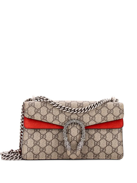  Gucci Pre-owned Dionysus Bag Gg Coated Canvas With Crystal Embellished Metal Small Shoulder Bag - Brown 