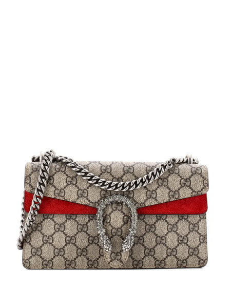  Gucci Pre-owned Dionysus Bag Gg Coated Canvas With Crystal Embellished Metal Small Shoulder Bag - Brown 