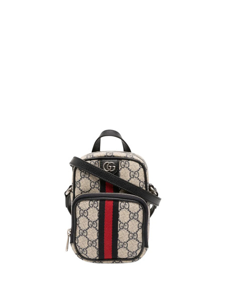 Gucci Pre-owned 2016-2026 Mini Gg Supreme Ophidia Satchel - Brown 