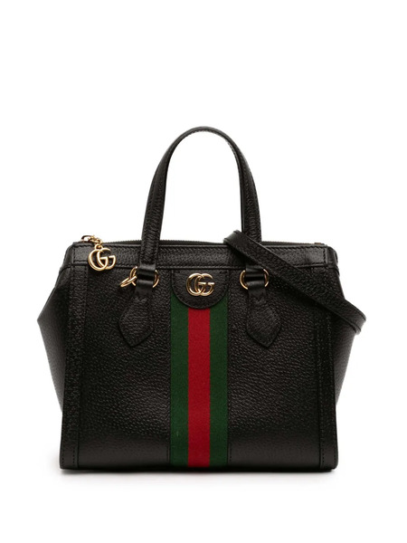  Gucci Pre-owned 2016-2026 Small Leather Web Ophidia Satchel - Black 