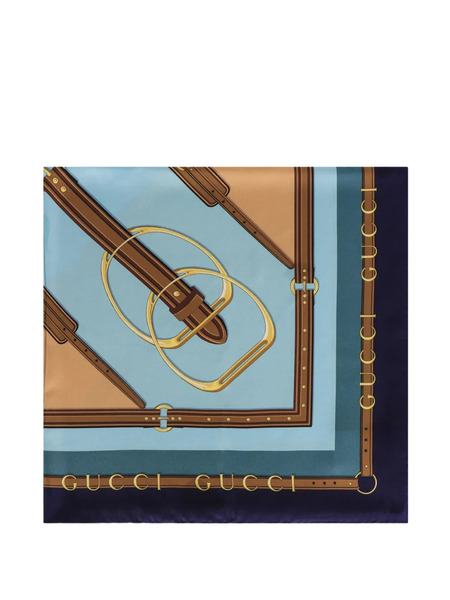  Gucci Printed Scarf - Blue 