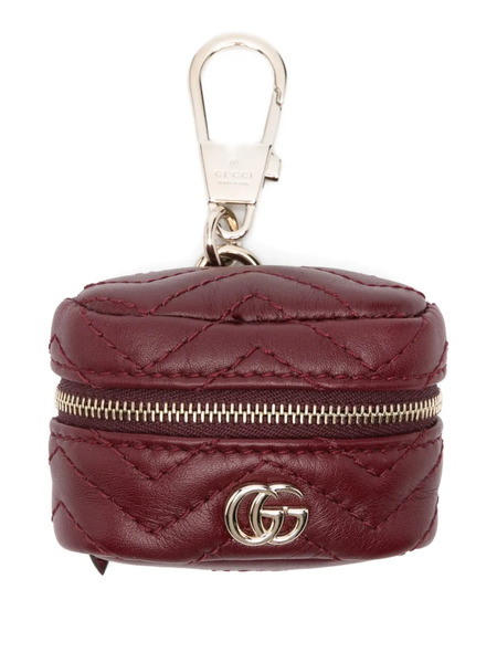  Gucci Quilted Gg Keyring - Red 