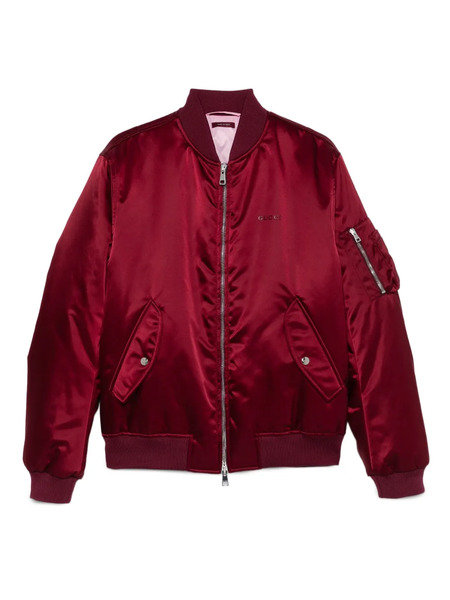  Gucci Satin Bomber Jacket - Red 