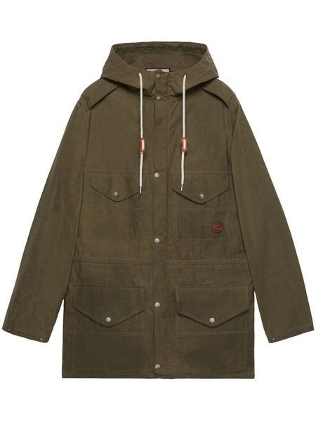  Gucci Waxed Hooded Parka - Green 