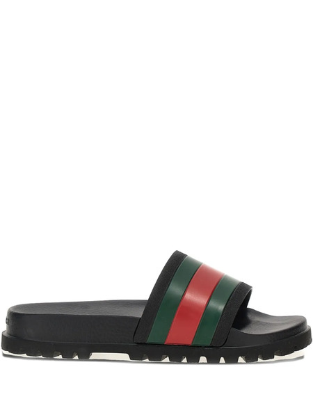  Gucci Web Slides - Black 