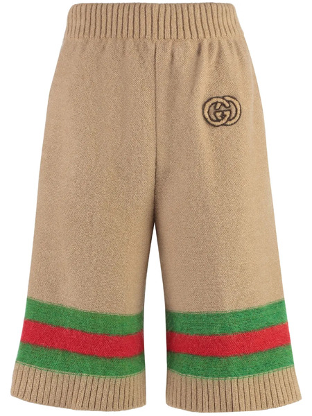  Gucci Web Stripe-jacquard Shorts - Brown 