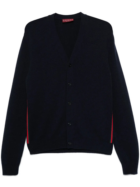  Gucci Web-stripe Trim Cardigan - Blue 