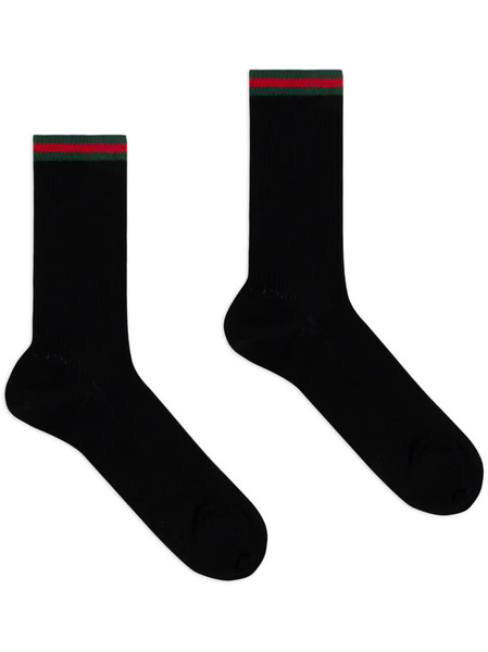  Gucci Web-striped Cotton-blend Socks - Black 