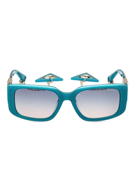  Guess Eyewear Chain-embellished Square Sunglasses - Blue 
