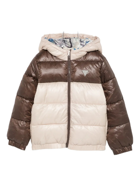  Guess Kids Hooded Colourblock Jacket - Neutrals 