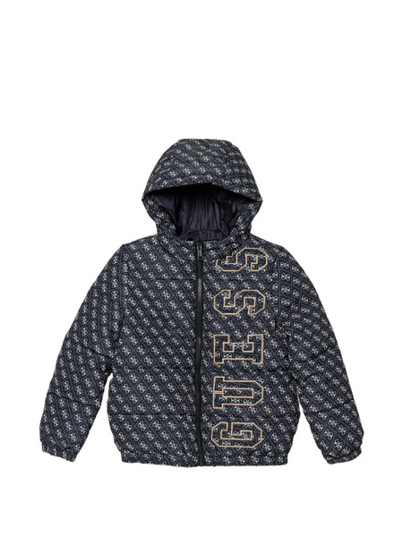  Guess Kids Monogram Hooded Jacket - Blue 