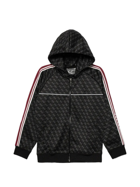  Guess Kids Monogram-pattern Hoodie - Black 