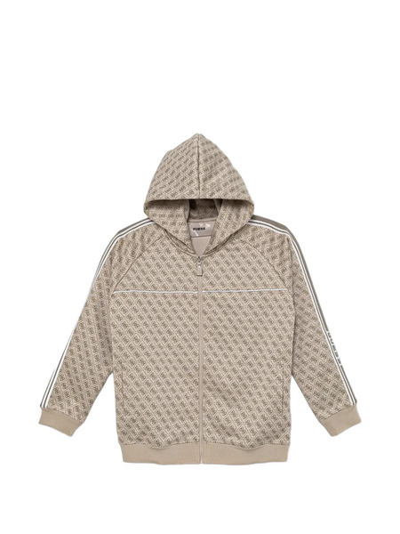 Guess Kids Monogram-pattern Zip-up Hoodie - Neutrals 