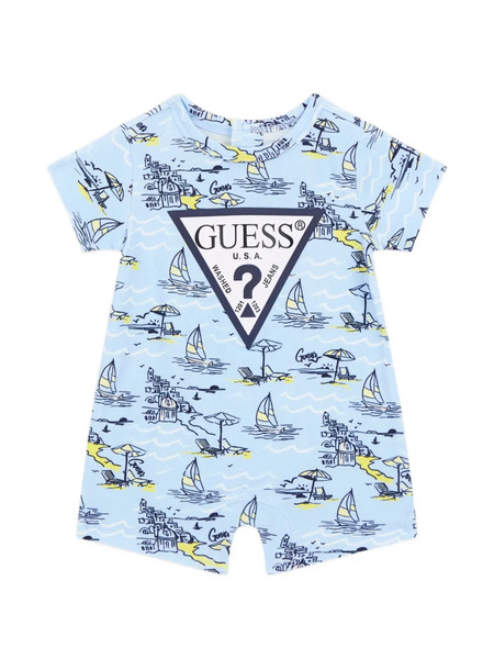  Guess Kids Rear-buttoned Patterned Romper - Blue 