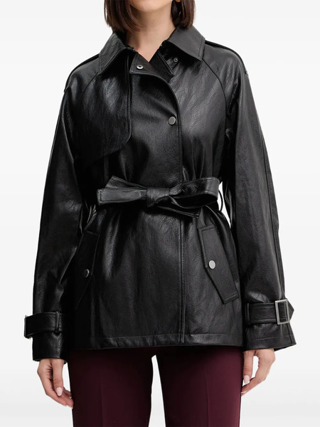  Guess Usa Belted Buttoned Jacket - Black 