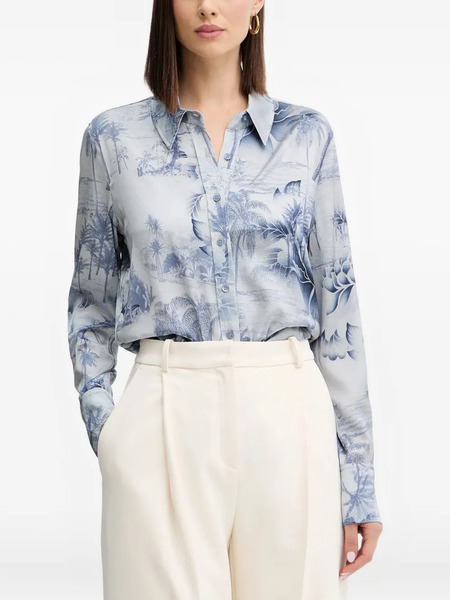  Guess Usa Buttoned Printed Top - Blue 