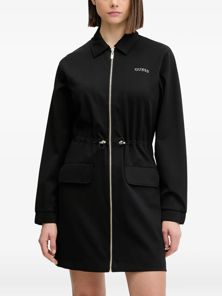  Guess Usa Carla Zip Drawstring Mini Dress - Black 