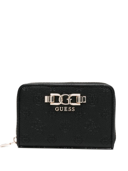  Guess Usa Debossed-monogram Wallet - Black 
