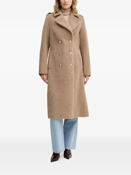  Guess Usa Double-breasted Coat - Neutrals 
