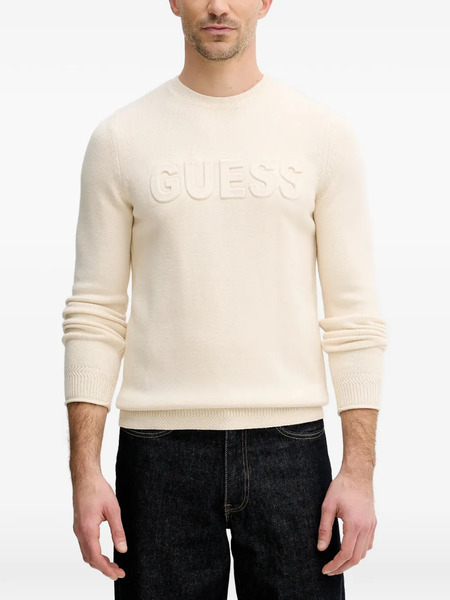  Guess Usa Embossed Logo Sweater - Neutrals 