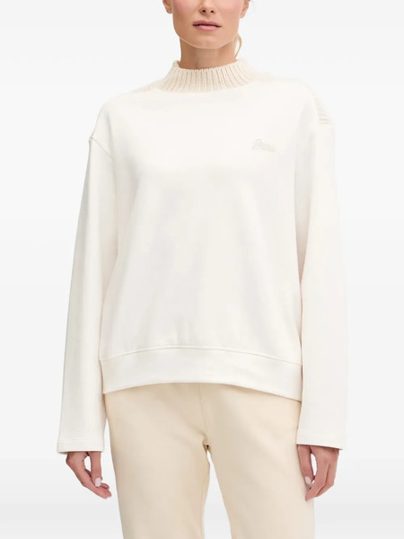  Guess Usa Embroidered-logo Sweatshirt - Neutrals 