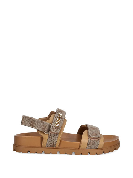  Guess Usa Floriz2 Monogram-strap Sandals - Neutrals 