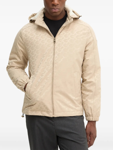  Guess Usa Hooded Patterned Jacket - Neutrals 