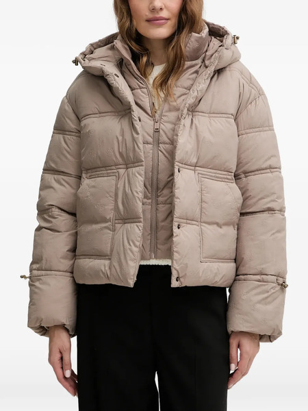  Guess Usa Hooded Quilted Jacket - Neutrals 