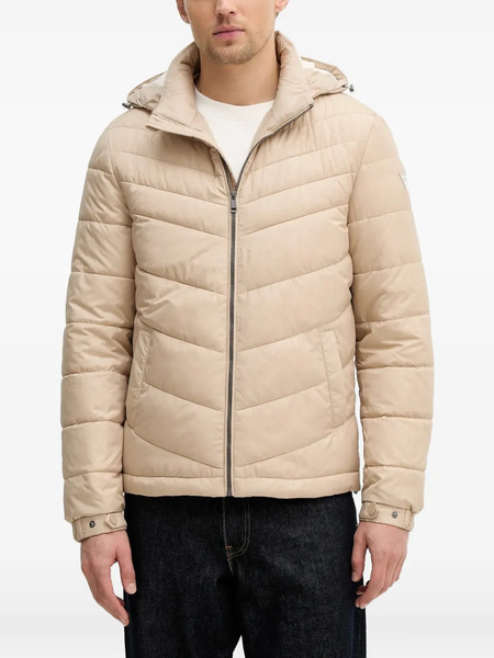  Guess Usa Hooded Quilted Jacket - Neutrals 