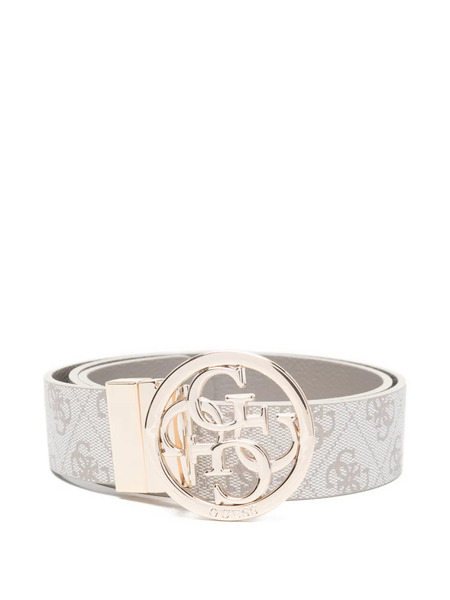  Guess Usa Logo-buckle Patterned Belt - Grey 