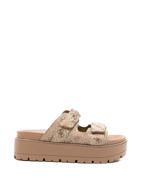  Guess Usa Logo Platform Sandals - Neutrals 