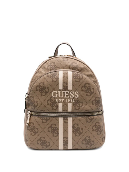  Guess Usa Logo-print Striped Backpack - Neutrals 