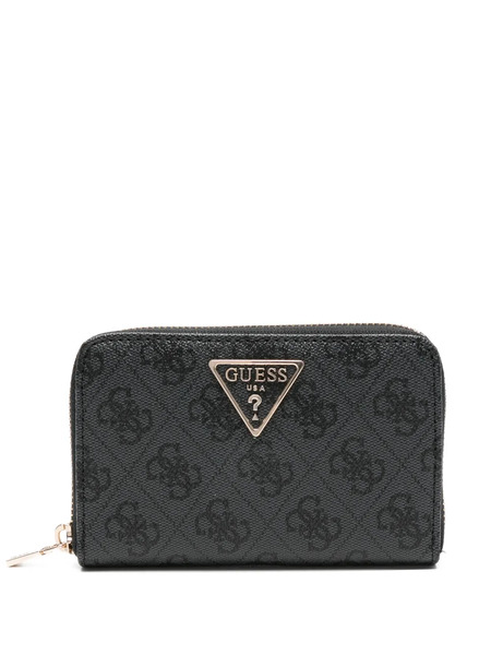  Guess Usa Logo Zip Wallet - Grey 
