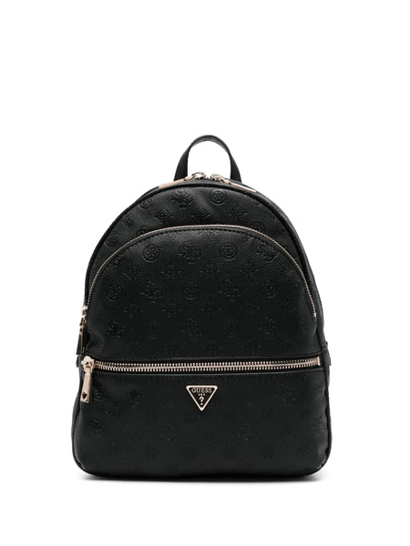  Guess Usa Manhattan Embossed Zip Backpack - Black 