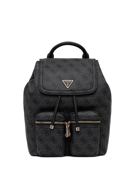  Guess Usa Manhattan Monogram-pattern Backpack - Black 